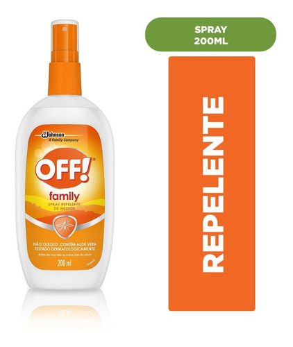 Repelente De Insetos Family Spray Não Oleoso 200ml Off!