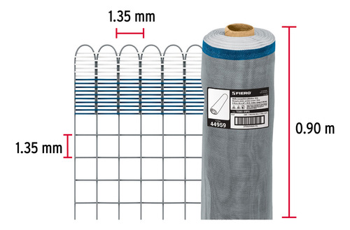 Malla Mosquitera Plastica Gris 0.90 Mt Fiero 44959 Gris