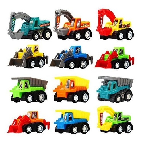 Tire Hacia Atras El Coche 12 Piezas Mini Truck Toy Kit Set F