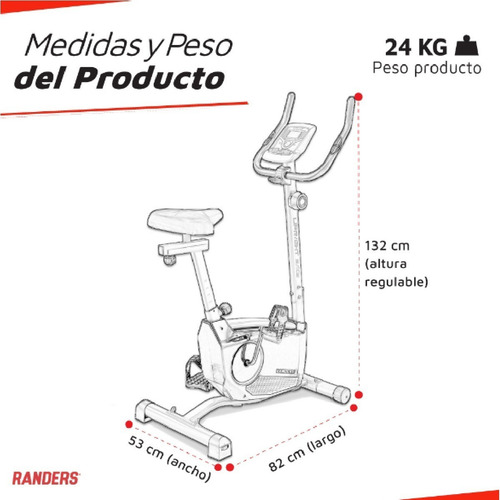 Imagen 8 de 8 de Bicicleta Fija Magnetica Vertical Arg-340 Mg