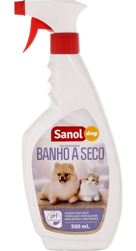 Banho A Seco Spray Cães E Gatos Ph Balanceado Sanol 500 Ml