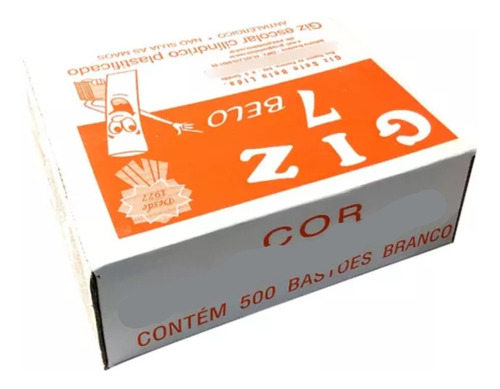 Caixa Giz C/500 Unid. Branco Liso Escolar Antialérgico,