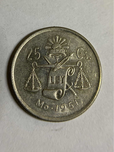Moneda De Mexico De 25 Centavos De 1951 Envió Gratis