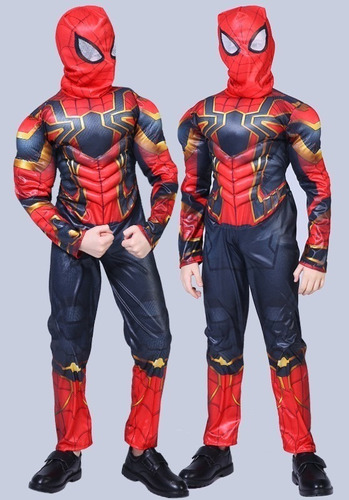 Disfraz  De Spiderman  Con Músculos Y Máscara Para Niños.