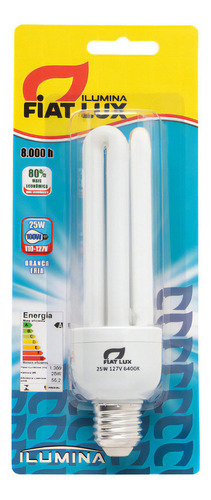 Lâmpada Fluorescente 3u 25watts 127v Branca Ilumina Fiat Lux