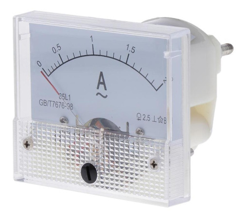 AC 2A medidor analógico de Panel Amp Corriente Amperímetro Medidor AC 85L1 0-2A Blanco 