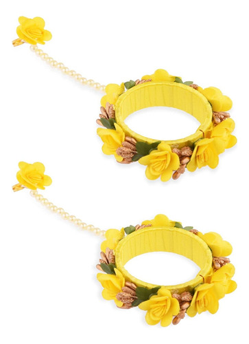 Efulgenz - Pulsera De Joyería De Flores Indias Con Anillo Pa