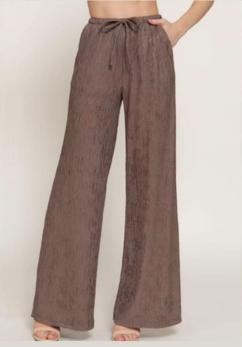 Pantalones Anchos Mujer Pierna Ancha Cintura Alta Elástica