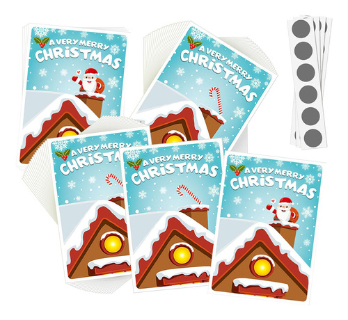 48x Tarjetas De Rasca Y Gana De Navidad, Tarjetas Papá Noel