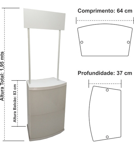 Balcão Promocional Pvc Desmontável Degustação Pdv Stand