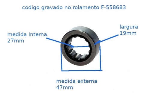 Rolamento Da Ponta Do Pinhão 27mm Cobalt 2012/2020