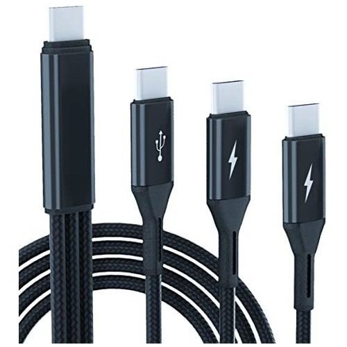 Divisor De Cables Usb C Gelrhonr, Usb C Macho A Macho, 3 Can