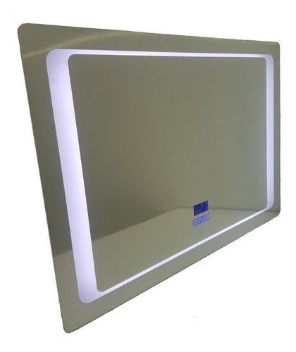 Espejo Baño Luz Led Bluetooth Antiempañante Reloj 80 X 70