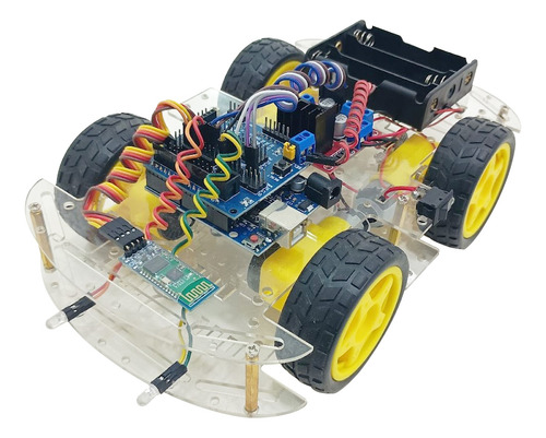 Chasis Auto Robot 4wd 4 Motores 4 Ruedas + Portapila Compatible con Arduino