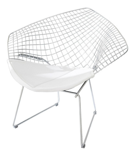 Sillón Poltrona Diamond Bertoia Cromado Living Estar Diseño