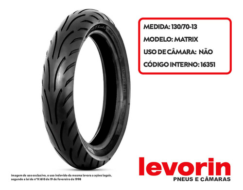 Pneu Traseiro Nmax160 130-70-13 Matrix Scooter Levorin