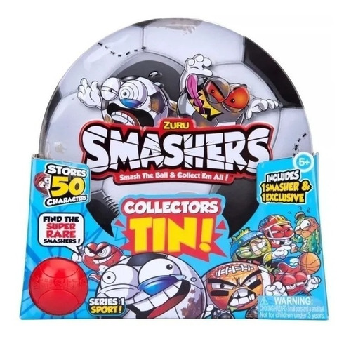 Smashers Collector Tin Lata Futbol + Figura Exclusiva Edu