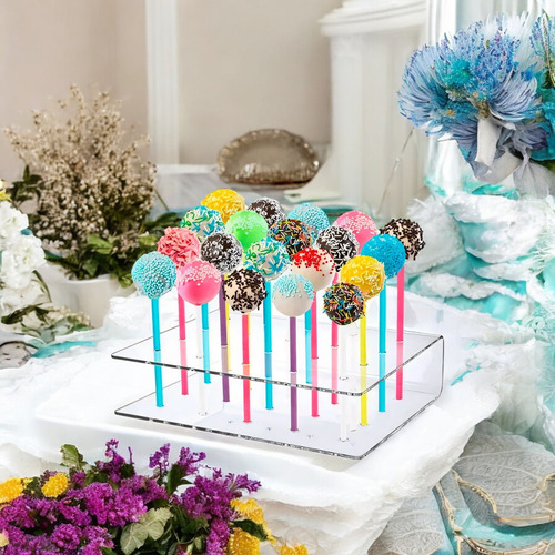 Suporte Expositor Pirulito Acrílico 20 Furos Cakepop Display