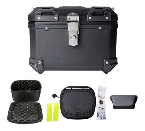 Caja Moto Top Case Abs Baul Trasero 35 L Con Respaldo