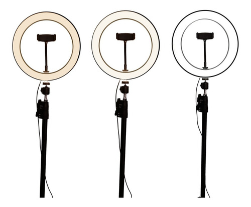 Ring Light Completo Iluminador Portátil 26cm + Tripé 2m Top