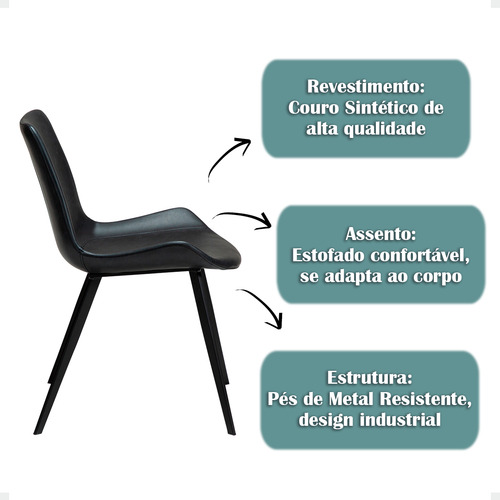 Kit 2 Cadeiras Jantar Basic Ergonômica Versátil Escritório