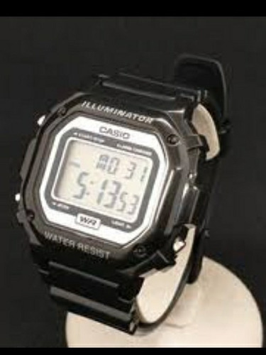 Reloj Casio Modelo F-108 Negro Marco Gris