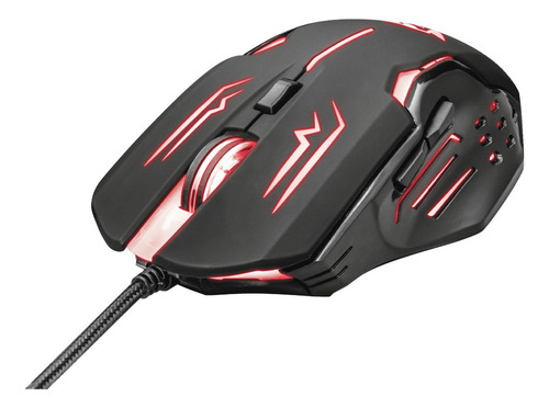 Mouse Pc Gamer Trust Gxt 108 Rava Iluminación Led Rgb Envio Color Negro