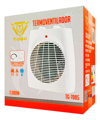 Termoventilador 2000w 3 Niveles De Ajuste / Togo Mod Tg-7005