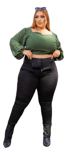 Pantalón Jean Super Lipo, Faja Interna. Plus Size. Brazil