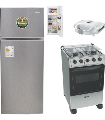 Heladera Con Freezers Mas Cocina Combinada Gris