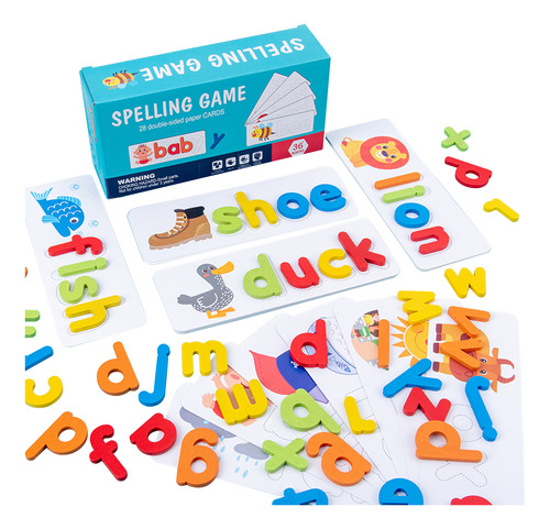 Spelling Words Game Boys Girls Letter.3+ Spelling Wood Para