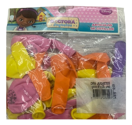 Pack X 25 Globos Latex Impresos Doctora Juguetes 12 PuLG 