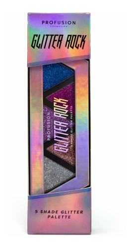 Paleta De Sombras De Ojos Profusion Glitter Rock Con 5 Tonos