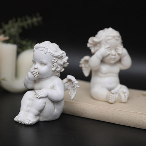 * 3x Estatua Nórdica De Ángulo De Querubín Adorno De Regalo