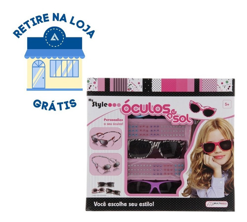 Oculos De Sol Meninas My Style Rosa/roxo Multikids - Br135