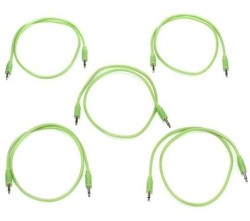 Imagen 3 de 3 de Patch Cables Eurorack Glow In The Dark 60cm Pack 5 Unidades