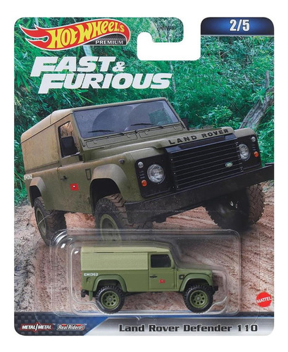 Hot Wheels Land Rover Defender Premium Rápido y Furioso 2/5 Color Verde