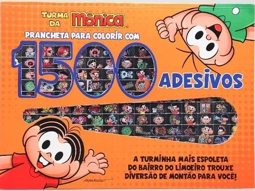 Turma da Mônica, Prancheta para Colorir Com Adesivos