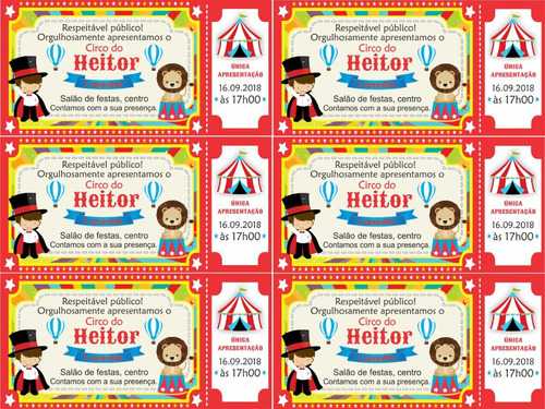 Imagem 2 de 3 de Convite Para Aniversário Tema Circo - (arte Digital)