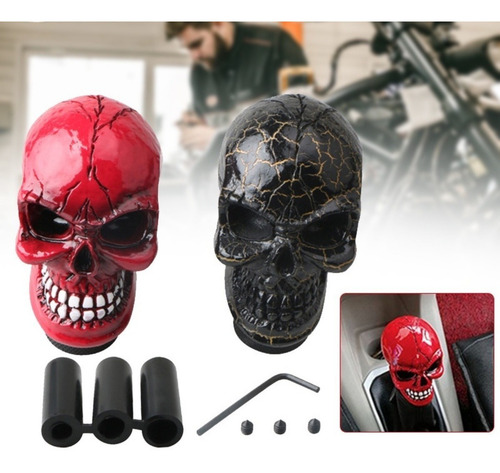 Imagen 6 de 10 de Palanca Pomo Cambio Calavera Tuning Rock In Car Model R120