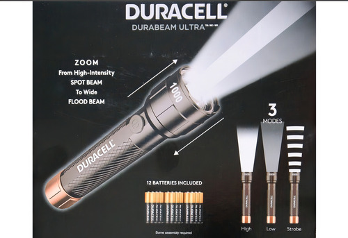 Lanterna Duracell 1k Lum, lanternas LED, luz branca