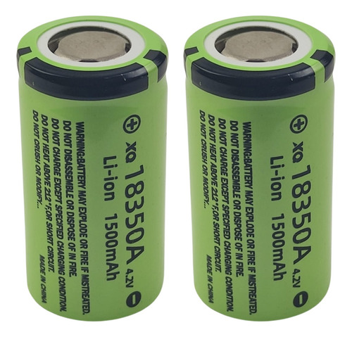 Kit 2 Bateria Recarregável 18350  4,2v Para Lanterna Tática