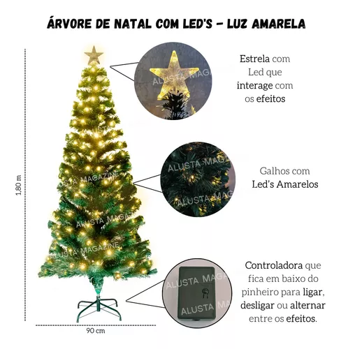 Árvore de Natal Pinheiro Magic com Led 1,80m