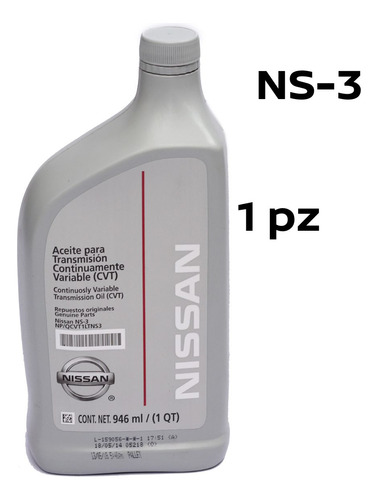 Paquete 1pz Aceite Transmisión Cvt Sentra Se-r 2012