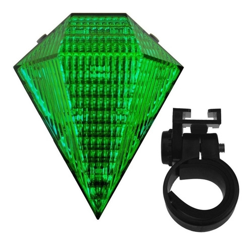 Imagen 2 de 5 de Luz De Bicicleta Diamante 8 Led + Laser Bici Colores