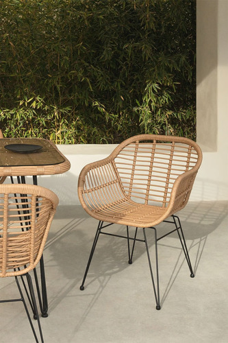 Butaca Con Apoyabrazos Grecia Para Terraza En Rattan Mimbre