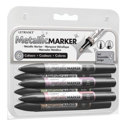 Marcador Letraset Metallic Marker 06 Cores