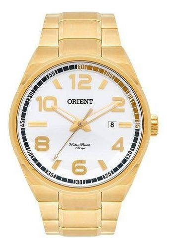Relógio Orient Masculino Mgss1134 S2kx Dourado Prova Dagua Cor do fundo Prata