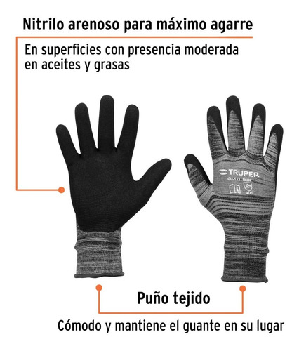 Guantes De Poliamida Recubiertos De Nitrilo, Grandes