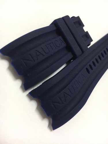 Pulseira Nautica 24mm Azul Silicone